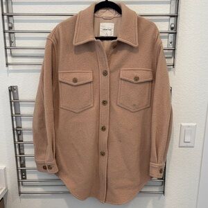 Aritzia Wilfred free merino wool ganna oversized shirt jacket shacket